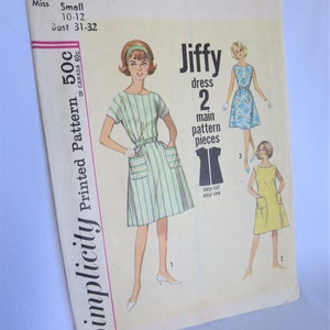 60s Pattern, 60s Dress, 60s, Dress Pattern, Vintage Pattern, Jiffy, Simplicity, 4977, Easy Dress, A line Dress, Shift Dress, Housedress