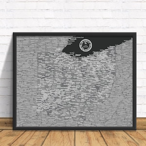 Ohio Pin Karte, Karte von Ohio, OH Karte, Ohio Dekor, Ohio Wandkarte, State Map of Ohio, Ohio Art, Ohio Geschenk, State Map Art