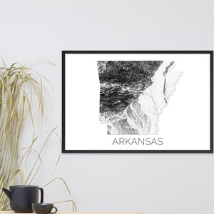Arkansas Topografische Kaart, Kaart van Arkansas, AR Kaart, Arkansas Decor, Arkansas Muur Kaart, Arkansas Kunst, Topografische