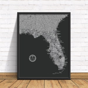 Florida Push Pin Kaart, Kaart van Florida, FL Kaart, Florida Decor, Florida Wall Map, Staat Kaart van Florida, Florida Art, Florida Gift, Staatskaart