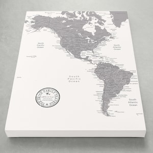 Carte de voyage américaine et canadienne, carte d’Amérique centrale, carte de voyage du Mexique, carte de l’Ouest, carte de voyage Push Pin, suivi de carte de voyage, carte blanche
