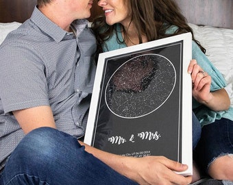 Ha detto di sì, idea regalo cool, regali interessanti per gli uomini o per le donne, mappa stellare personalizzata per tutti, regalo di fidanzamento personalizzato, stampa cielo notturno