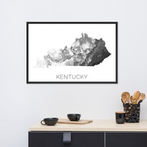 Kentucky Topographic Map, Map of Kentucky, KY Map, Kentucky Decor, Kentucky Wall Map, Kentucky Art, Topographic