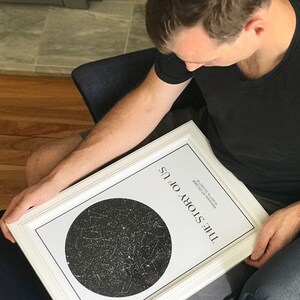 Mappa stellare per data, stampa mappa stellare, regalo anniversario mappa stellare, per lui, per lei, regalo di anniversario di 1 anno, per il fidanzato, anniversario di un anno