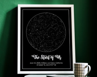 Custom Sky Map, Customized Star Map, Constellation Map, Star Map Print, Star Map Art, Night Sky Map, Custom Star Map Print, Poster, Wall Art