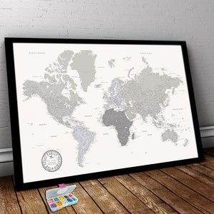 Personalisierte Pinnwand Weltkarte auf Leinwand - Rustikales & Modernes Geschenk mit 1000 Pins