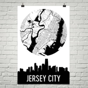 Jersey City Skyline, Jersey City Map, Jersey City Skyline Art, Jersey City Canvas, Jersey City Map, Jersey City NJ, Jersey City New Jersey
