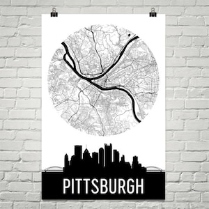 Pittsburgh Skyline Canvas Art, Pittsburgh Pennsylvania Decor Gifts