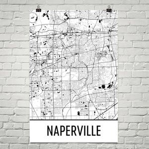 Naperville Map, Naperville Art, Naperville Print, Naperville IL Poster, Naperville Wall Art, Map of Illinois, Illinois Gift, Illinois Decor