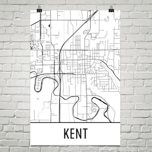 Kent Map, Kent Art, Kent Print, Kent Ohio, Kent OH, Kent Art Poster, Kent Wall Art, Kent Gift, Kent Decor, Modern, Art