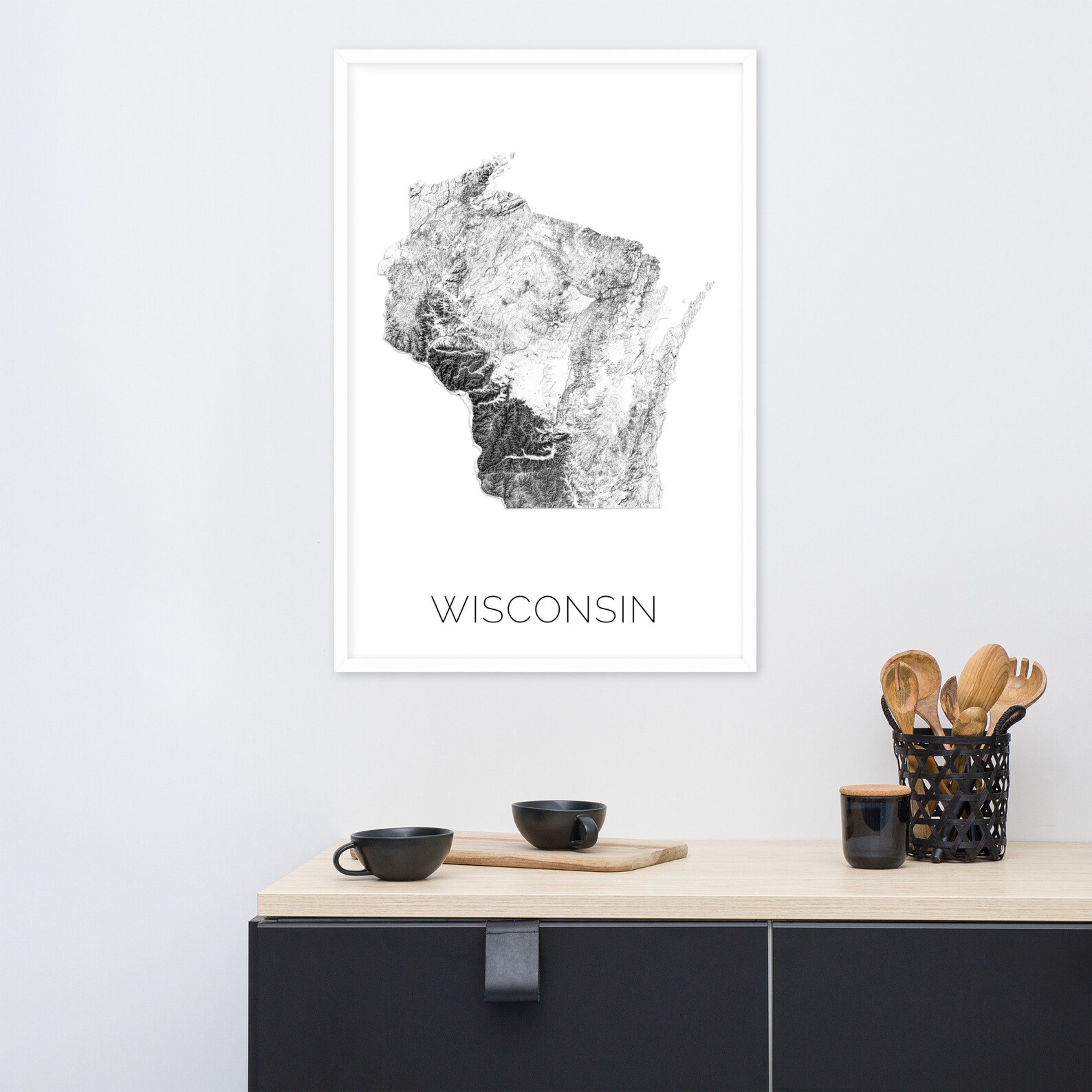 Wisconsin Topographic Map Map of Wisconsin Wisconsin Decor - Etsy