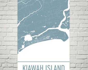 Kiawah Island Map, Kiawah Island Art, Kiawah Island Print, Kiawah Island SC Poster, Kiawah Island Wall Art, South Carolina Gifts, Decor