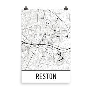 Reston Map, Reston VA Art, Reston Print, Reston Virginia Art Poster, Reston Wall Art, Map of Reston VA, Reston Gift, Reston Decor, Map Art