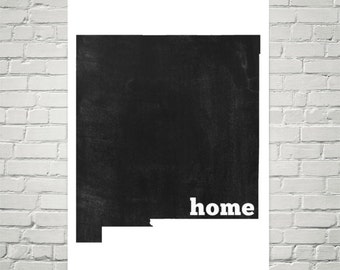 New Mexico Home Map Art Print: State Pride Decor