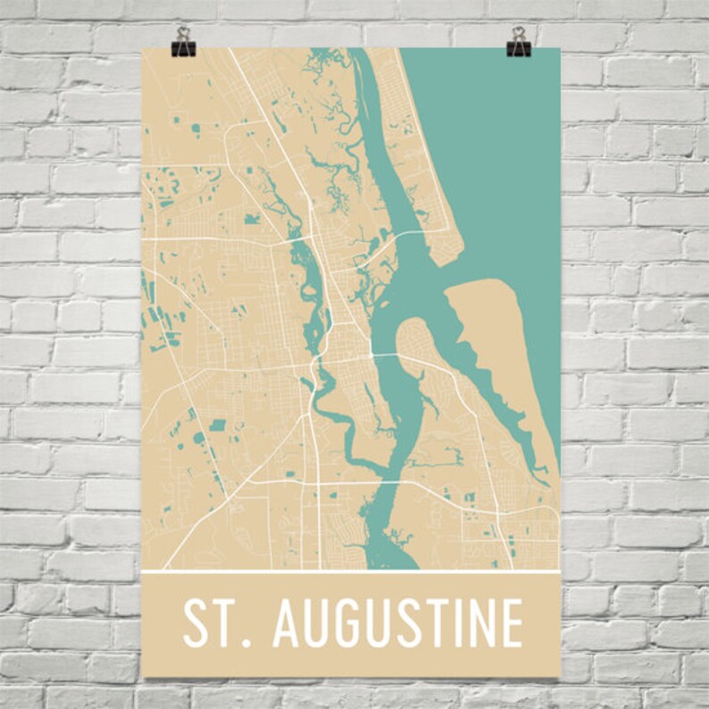 St. Augustine Map St. Augustine Art St. Augustine Print St. - Etsy