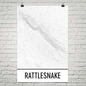 Rattlesnake Ridge Druck, Klapperschlange Ridge Washington Poster, Klapperschlange Topo-Karte, Kaskadenkette, Washington State, Pacific Northwest