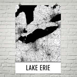 Lake Erie Karte, großen Seen, See Erie PA, Landkarte, Sandusky Bay Dekor, See Karte, Erie See Kunst, Kunstdruck, Cottage Dekor, Pennsylvania