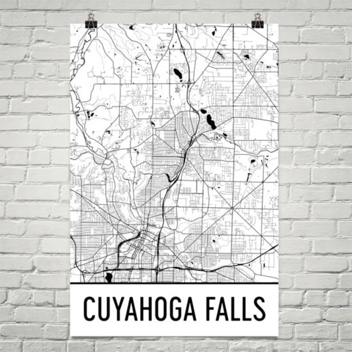Cuyahoga Falls Ohio Map Cuyahoga Art Cuyahoga Valley Print - Etsy