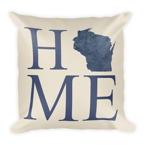 Wisconsin Pillow, Wisconsin Gifts, Wisconsin Decor, Wisconsin Home, Wisconsin Throw Pillow, Wisconsin Art, Map, Made, Cushion, State
