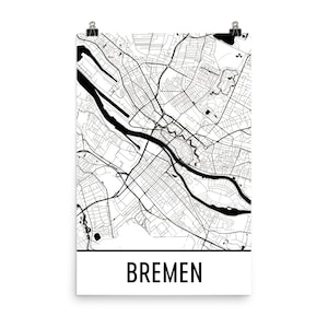 Bremen Map, Bremen Art, Bremen Print, Bremen Germany Poster, Bremen Wall Art, Map of Bremen, Bremen Gift, Bremen Decor, Bremen Map Print
