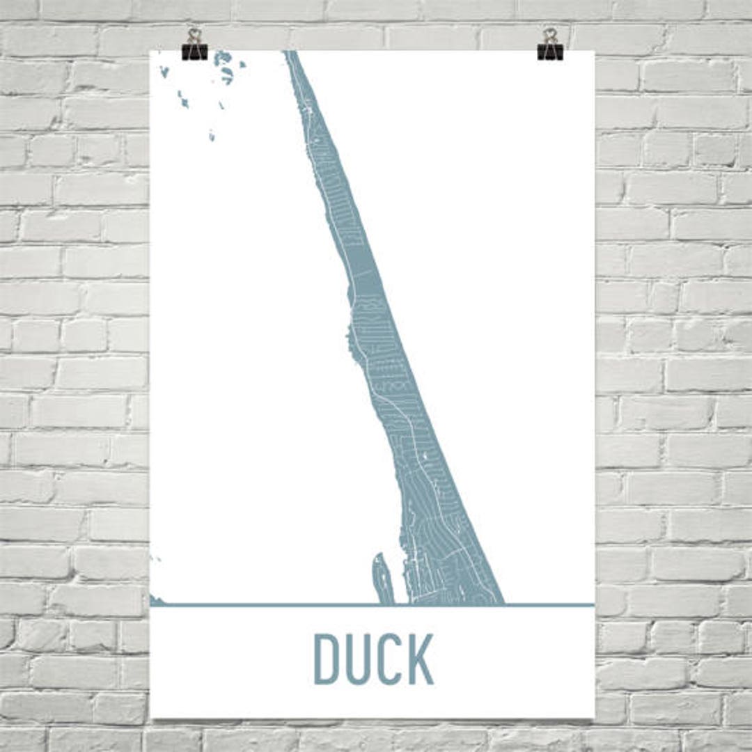 Duck Map Duck Art Duck Print Duck NC Poster Outer Banks Gifts Map Il 1080xN.1230954746 Trik 