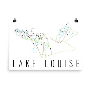 Lake Louise Ski Map Art Print: Banff Canada Ski Resort