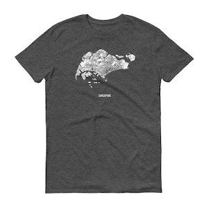Camisa, Singapur, Singapur Singapur camiseta regalo, Singapur Tee, Singapur mapa, camisa, mapa ciudad camisa, Inicio de viaje