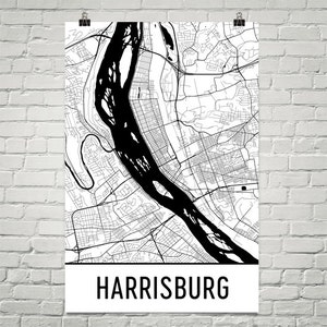 Harrisburg Map, Harrisburg PA Art, Harrisburg Print, Harrisburg PA Poster, Harrisburg Wall Art, Harrisburg Gift, Map of Harrisburg, Art