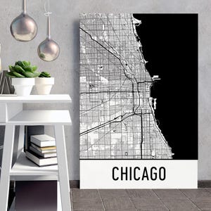 Chicago Karte, Chicago Druck, Chicago Kunst, Chicago Chicago Kunst Poster, Chicago Wandkunst, Karte von Chicago IL, Chicago Geschenke, Kartendruck, Dekor