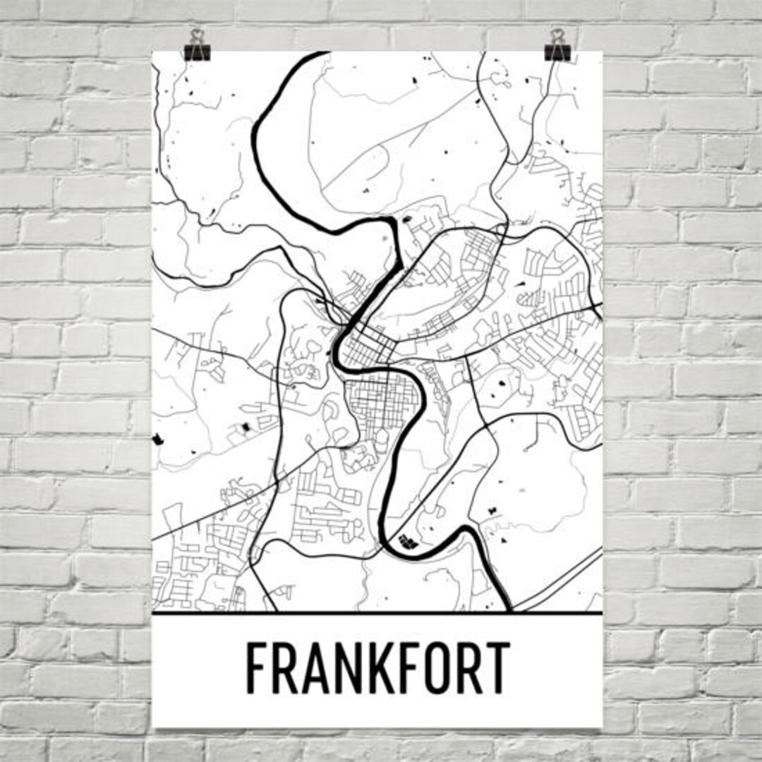 Frankfort Map, Frankfort Art, Frankfort Print, Frankfort KY Poster