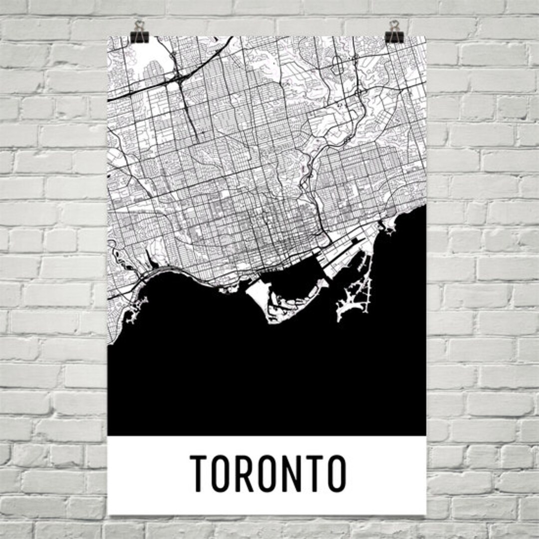 Toronto Map Art Print, Toronto ON Art Poster, Toronto Wall Art, Map of