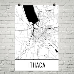 Ithaca NY Map, Ithaca Art, Ithaca Print, Ithaca NY Poster, Ithaca Wall Art, Ithaca Gift, Map of Ithaca, Ithaca Decor, Ithaca Art Print