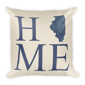 Regali di cuscino, Illinois Illinois, Home Decor, Illinois Illinois, Illinois Throw Pillow, Illinois Art, Illinois Illinois Mappa fatto, cuscino