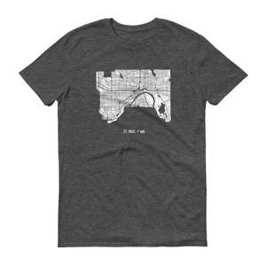 Shirt de St. Paul, St. Paul MN, St. Paul TShirt, St. Paul regalo, St. Paul Tee, San Pablo mapa, Minnesota mapa de camisa, Minnesota, St. Paul Art