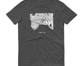 St. Paul Minnesota Map Shirt, USA Made Tee