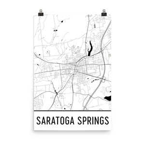 Saratoga Springs Map, Saratoga Springs Art, Saratoga Springs Print