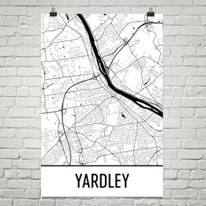 Yardley Map, Yardley Art, Yardley Print, Yardley PA Poster, Yardley Wall Art, Gifts, Map of Pennsylvania, Pennsylvania Poster, Yardley Decor