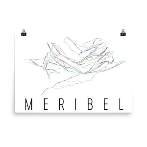 Meribel Ski Karte Kunst, Meribel Frankreich, Meribel Wanderkarte, Meribel Resort Druck, Frankreich Poster, Frankreich-Karte, französischen Kunst, Französisch Geschenke, Francais