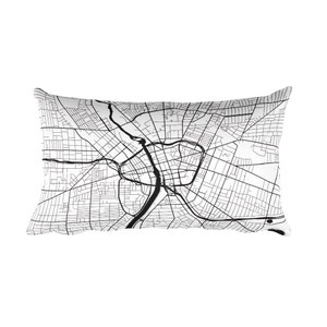 Rochester NY Map Pillow: Modern City Street Art Decor