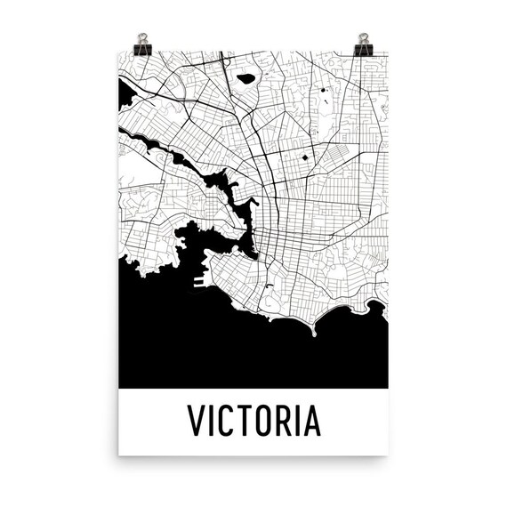 Victoria Map Victoria Art Victoria Print Victoria BC Etsy