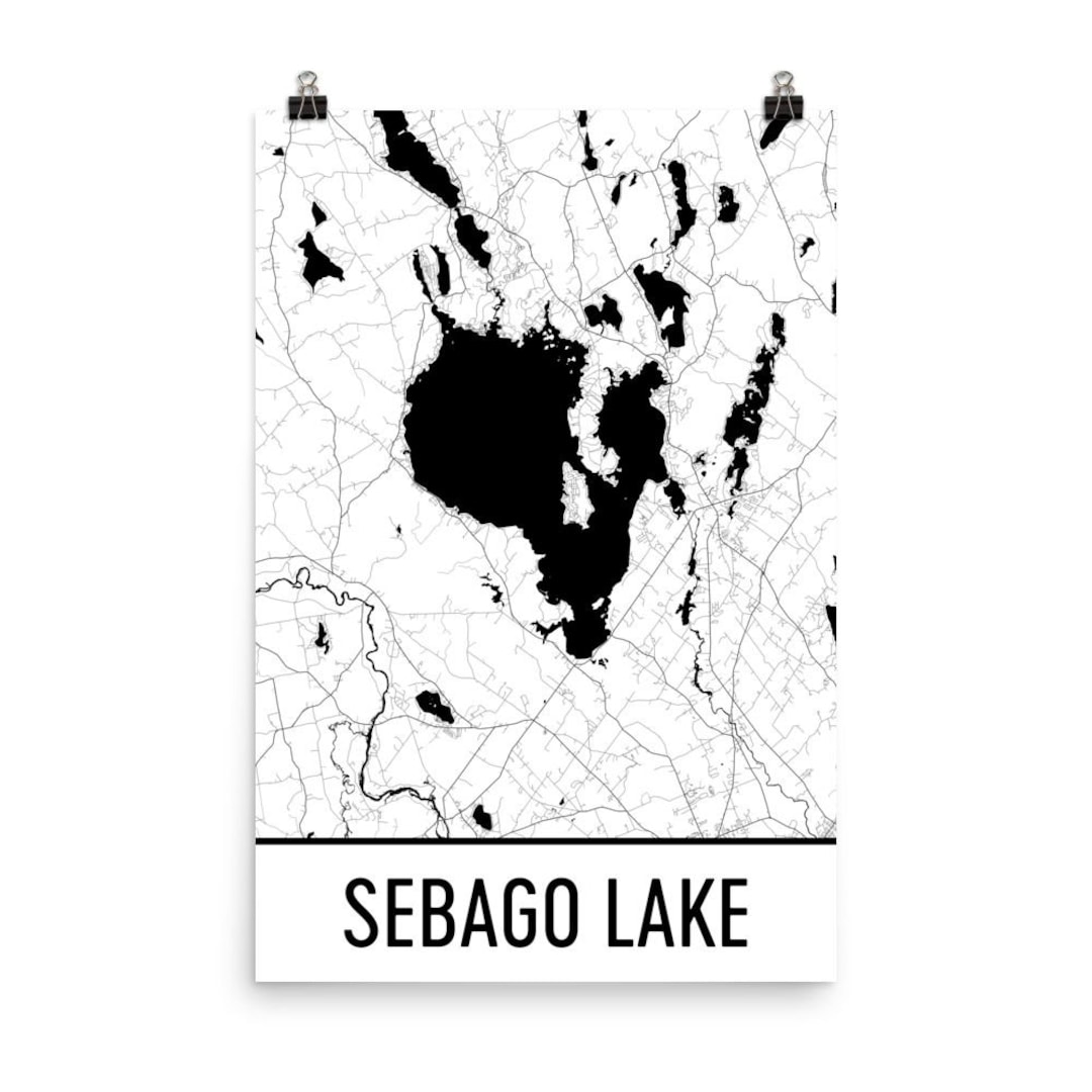 Sebago Lake Maine Sebago Lake ME Sebago Lake Map Maine Map Etsy