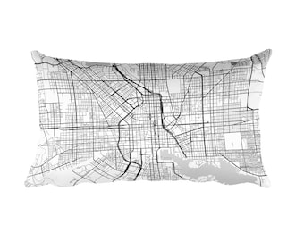 Baltimore Map Pillow: Modern City Street Art Decor