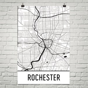 Rochester NY Map Art Print: Minimalist City Street Poster