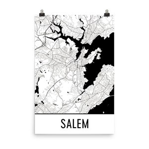 Imprimer carte Salem, Salem Art, impression de Salem, Salem Massachusetts affiche, Salem Wall Art, carte de Salem, Salem cadeau, affiche de Salem, Salem Decor,