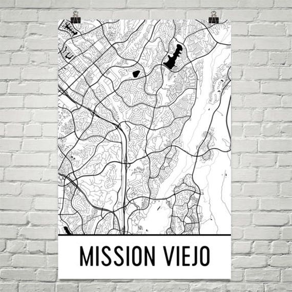 Mission Viejo California map Mission Viejo city print Custom city map