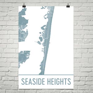 Seaside Heights Karte, Seaside Heights Kunst, Seaside Heights Druck, Seaside Heights New Jersey Poster, New Jersey, Geschenke, Karte von Jersey, Jersey-Poster