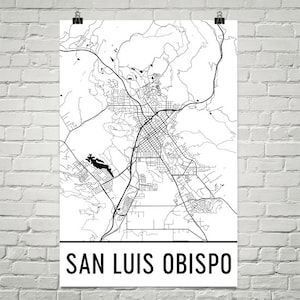 Impression d’Art de San Luis Obispo, San Luis Obispo CA affiche d’Art, San Luis Obispo Wall Art, carte de San Luis Obispo, anniversaire, cadeau, moderne, Art