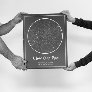 Impression personnalisée de carte des étoiles personnalisée - cadeau date spéciale carte des étoiles personnalisée - impression de ciel nocturne personnalisée pour anniversaires, mariages, mariages