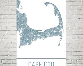 Cape Cod Map, Cape Cod Wall Art, Cape Cod, Cape Cod Print, Map of Cape Cod, Cape Cod MA Art Poster, Gift, Birthday, Decor, Modern, Art