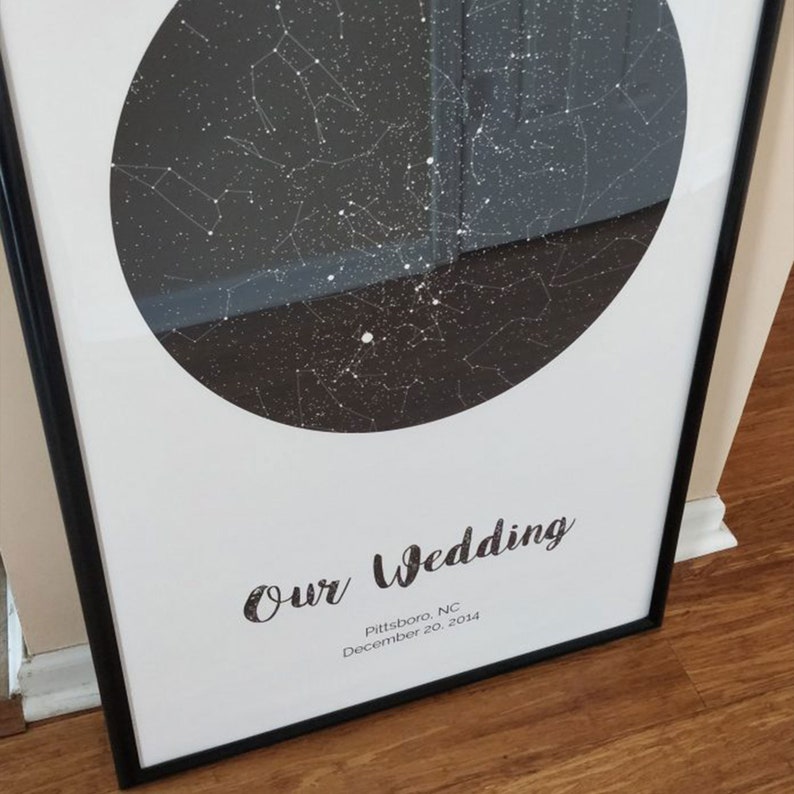 Valentine's Day Gift For Him, For Her, For Boyfriend, For Husband, For Girlfriend, For Wife, Personalized Valentines Gift, Star Map image 3